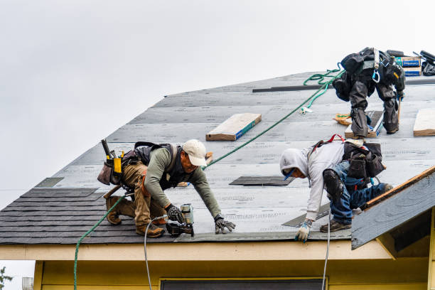 Professional Gutter Installation technician working in Foxhome, MN